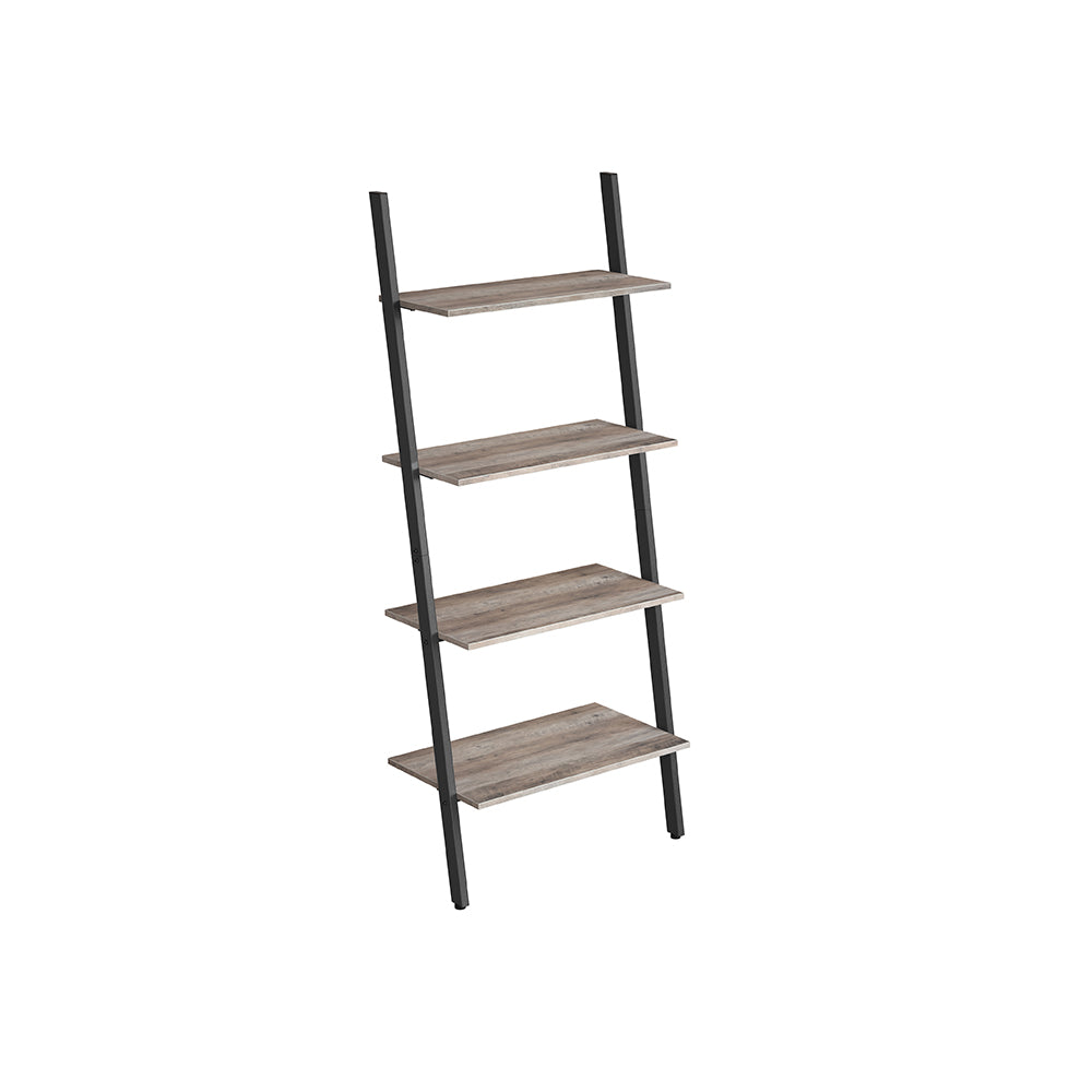 Gray 4-tier Ladder Leaning Shelf