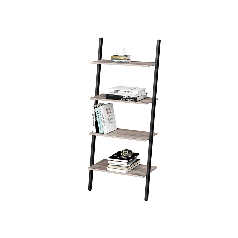 Gray 4-tier Ladder Leaning Shelf