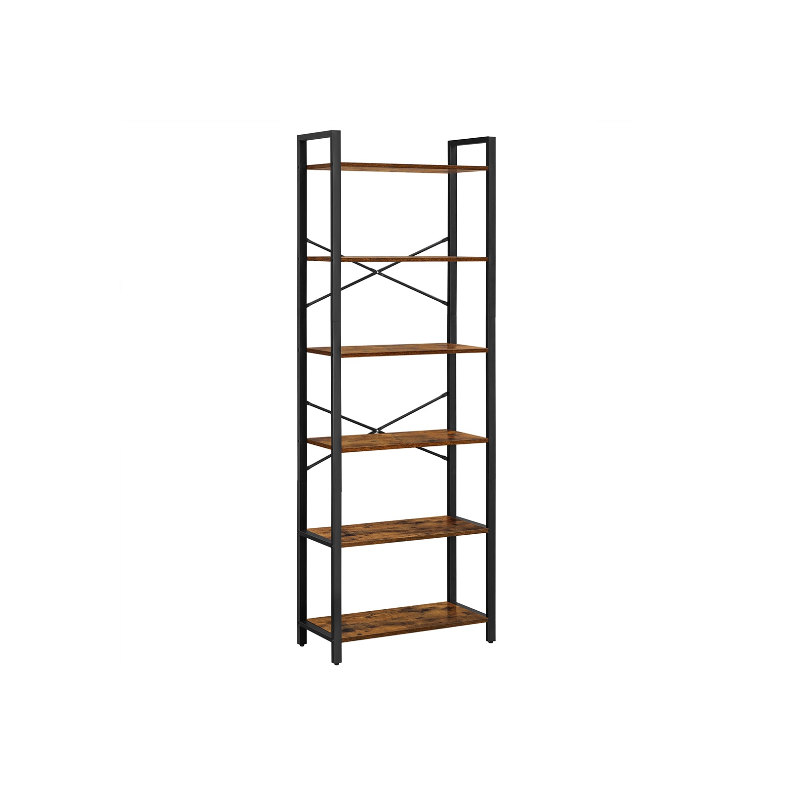 6-Tier Bookshelf with Steel Frame