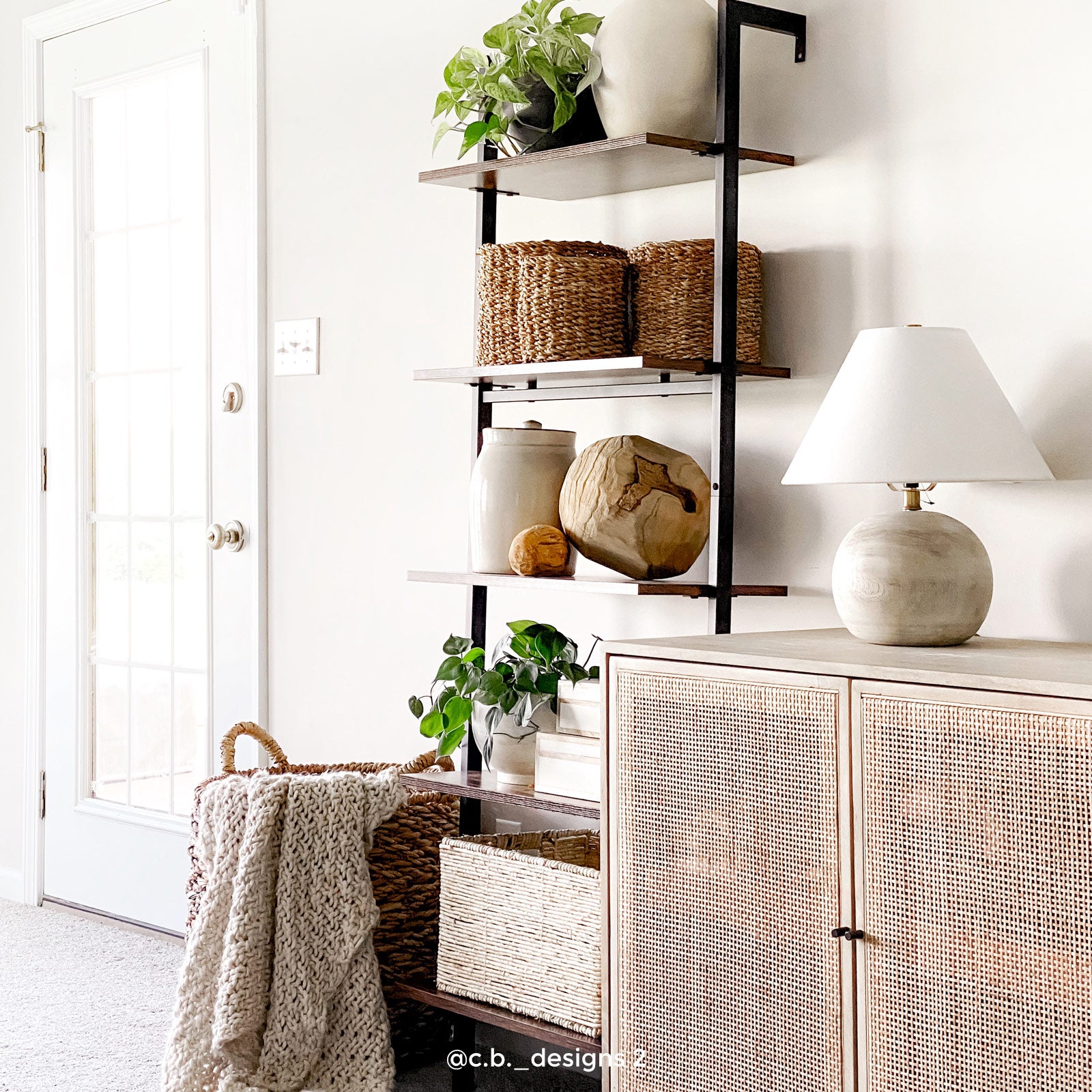 Industrial Ladder Shelf for Living Room