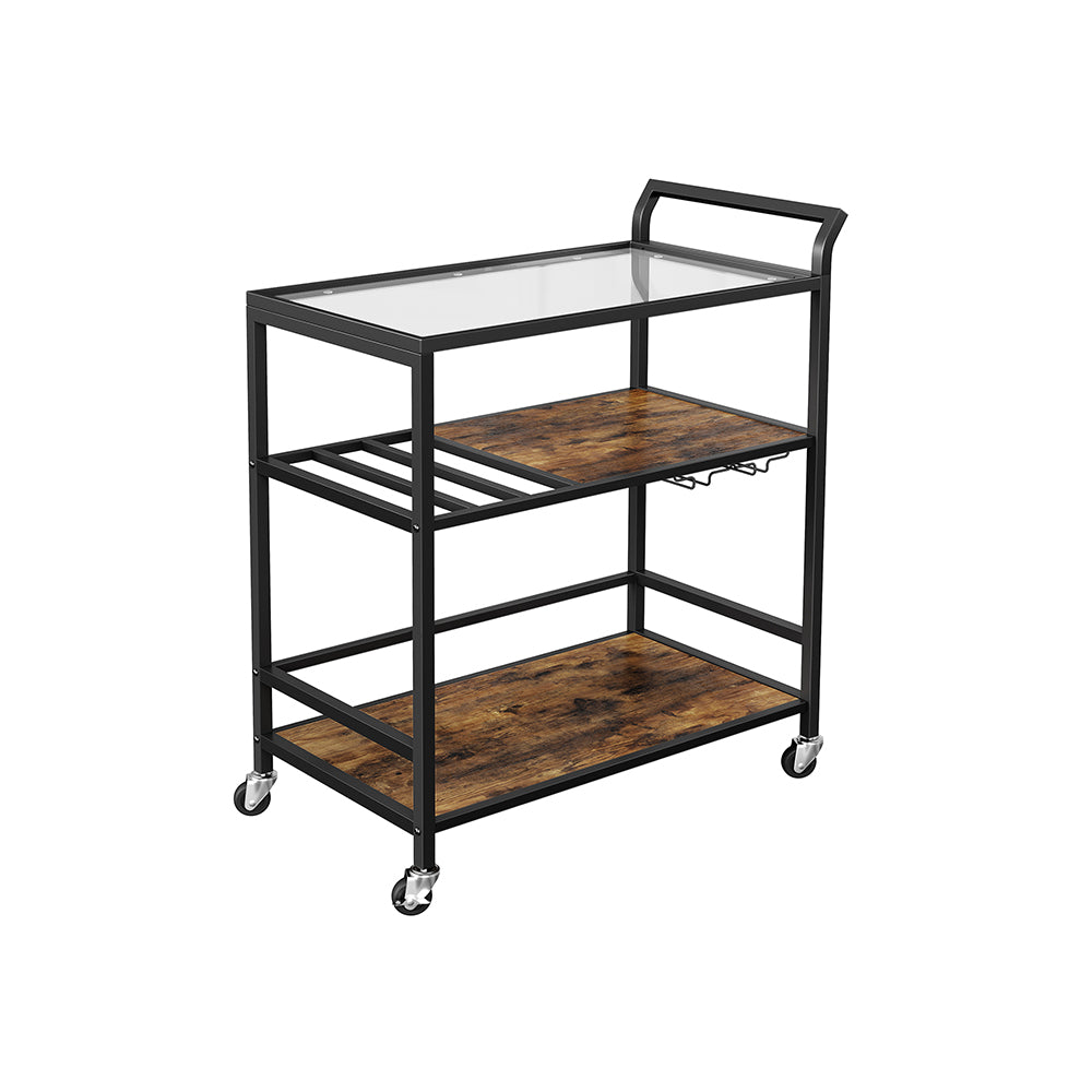 Serving Cart with Storage Shelf