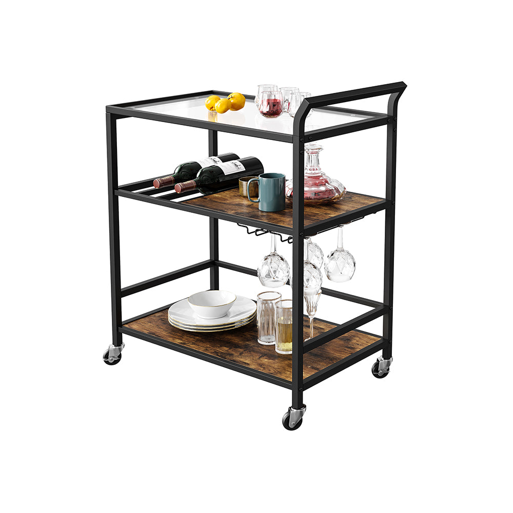 Serving Cart with Storage Shelf