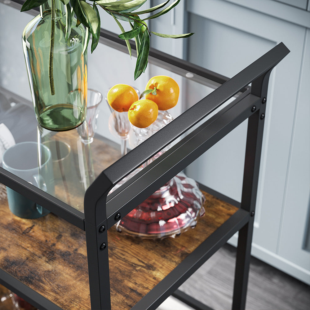 Serving Cart with Storage Shelf