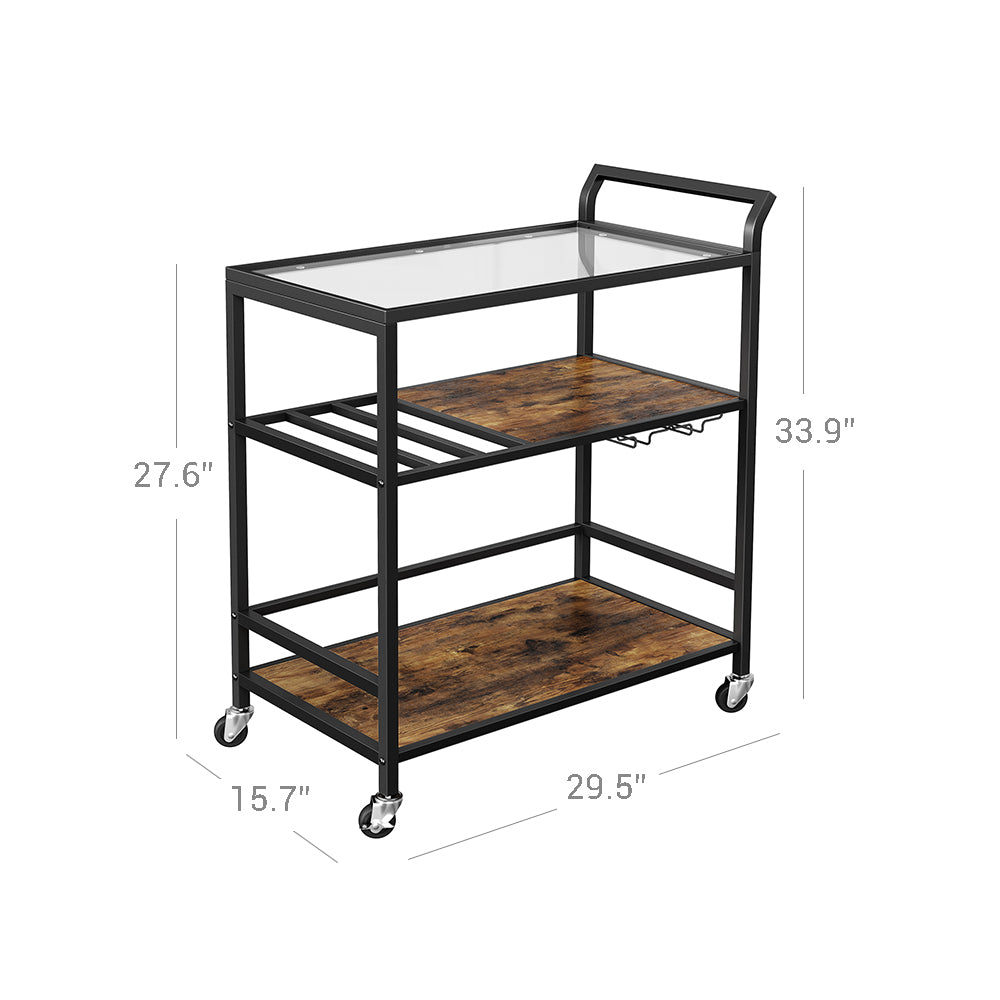 Serving Cart with Storage Shelf