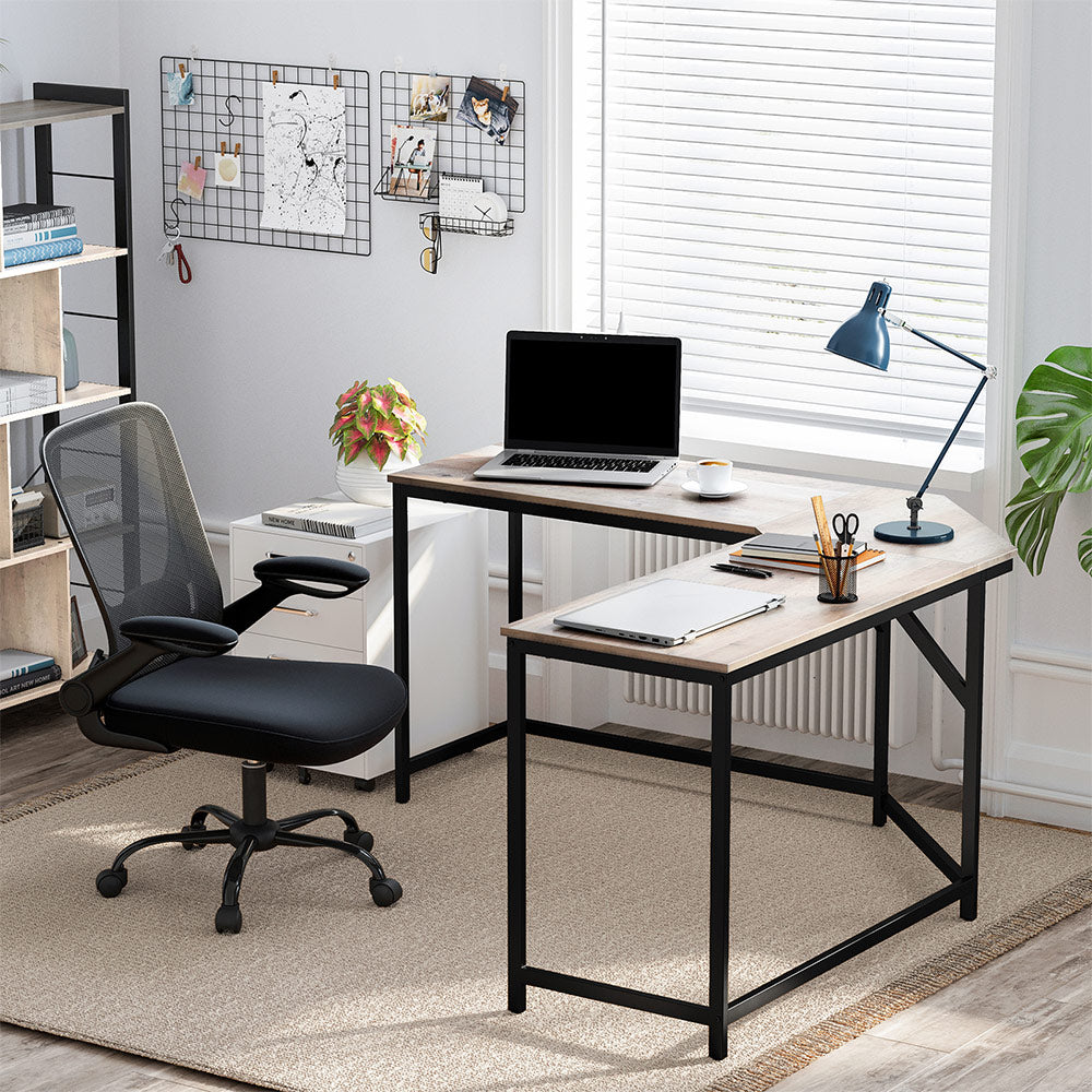 L-Shaped Corner Desk in Gray