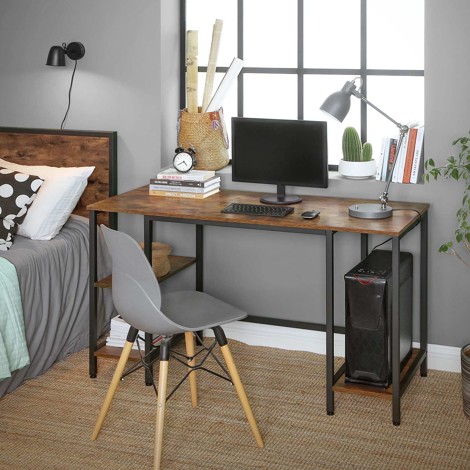 Writing Desk with 4 Shelves