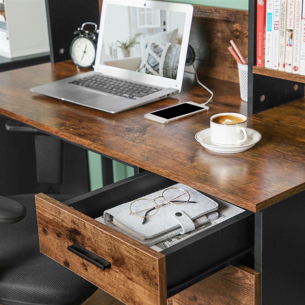 Computer Desk with Bookshelf