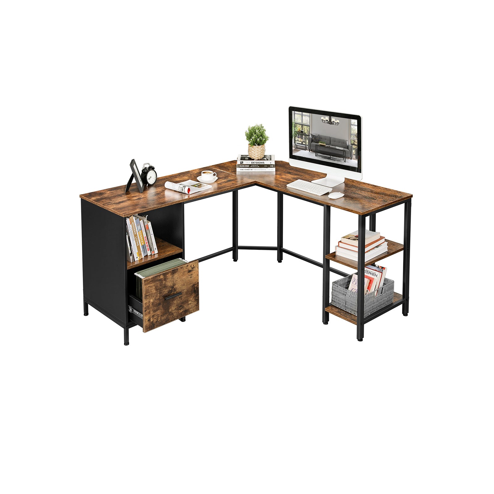 File Cabinet Integrated Desk