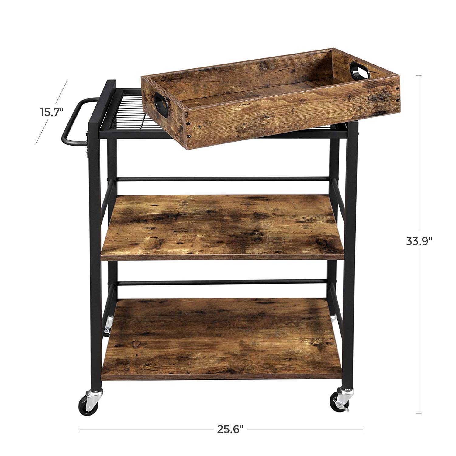 Kitchen Serving Cart with Wheels and Handle